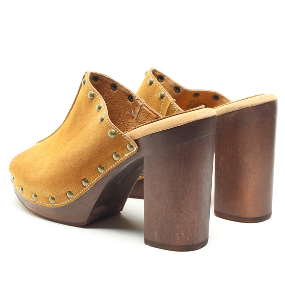 sbicca Crowley Leather/Wood Mules & Clogs Women 10 Brown/Tan - Picture 8 of 17